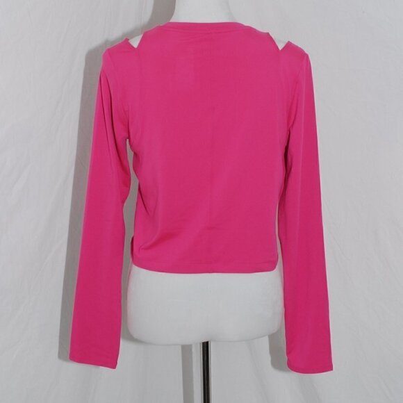 Crop Top 18” EUC Peekaboo Shoulder All in Motion Womens Medium Hot Pink - Picture 4 of 5